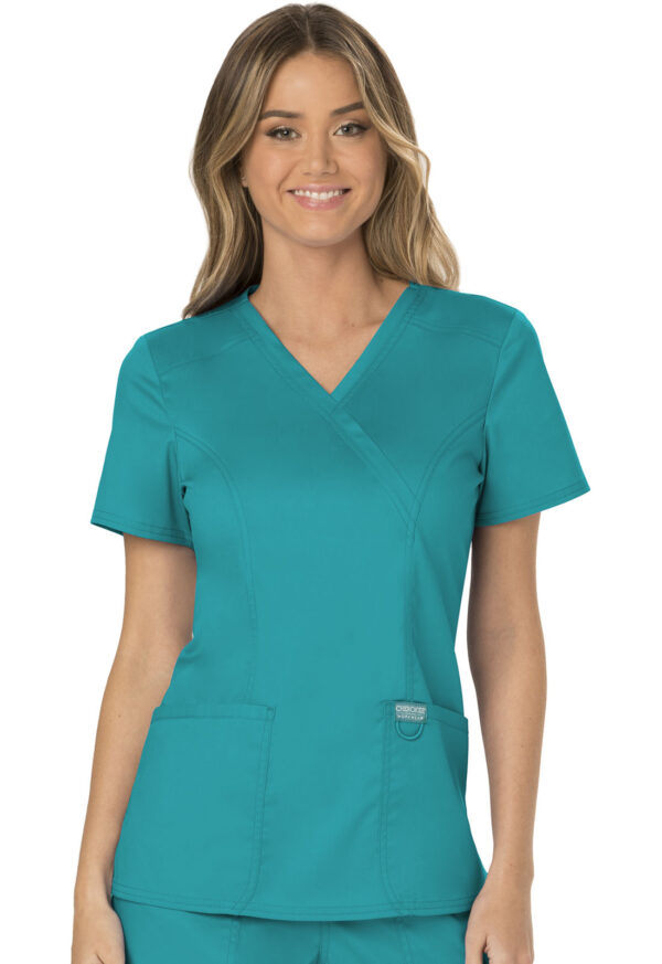 WW610 REVOLUTION mock wrap top-Teal/L CLEARANCE STOCK ONLY - Medeleq